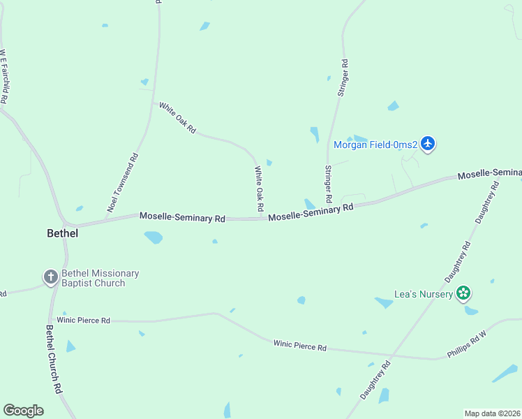 map of restaurants, bars, coffee shops, grocery stores, and more near 73 White Oak Road in Seminary