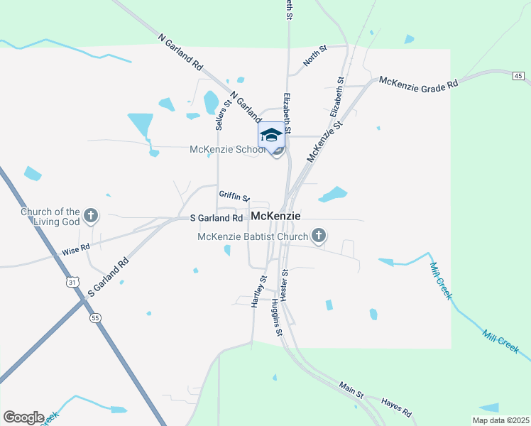 map of restaurants, bars, coffee shops, grocery stores, and more near in McKenzie
