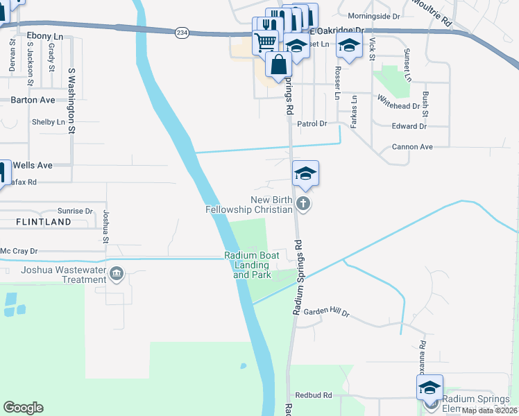 map of restaurants, bars, coffee shops, grocery stores, and more near 2011 Radium Springs Road in Albany