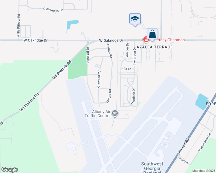 map of restaurants, bars, coffee shops, grocery stores, and more near 2128 Oxford Road in Albany