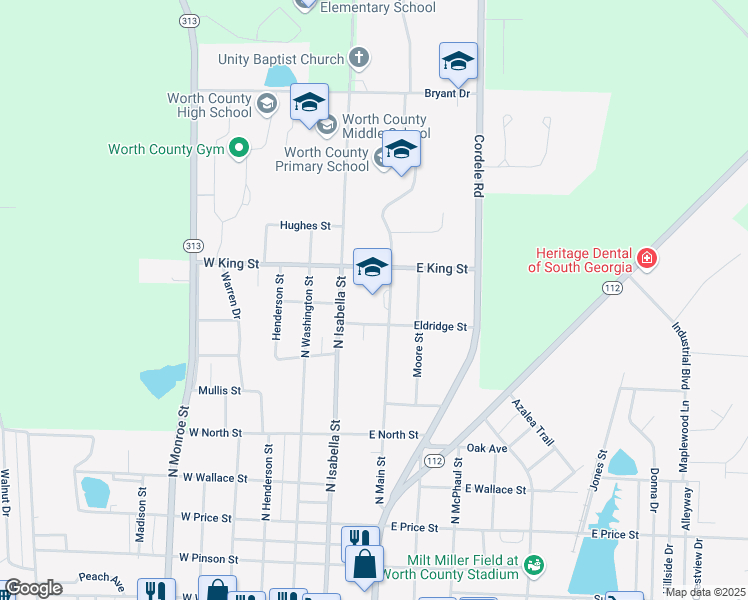 map of restaurants, bars, coffee shops, grocery stores, and more near 103 Eldridge Street in Sylvester