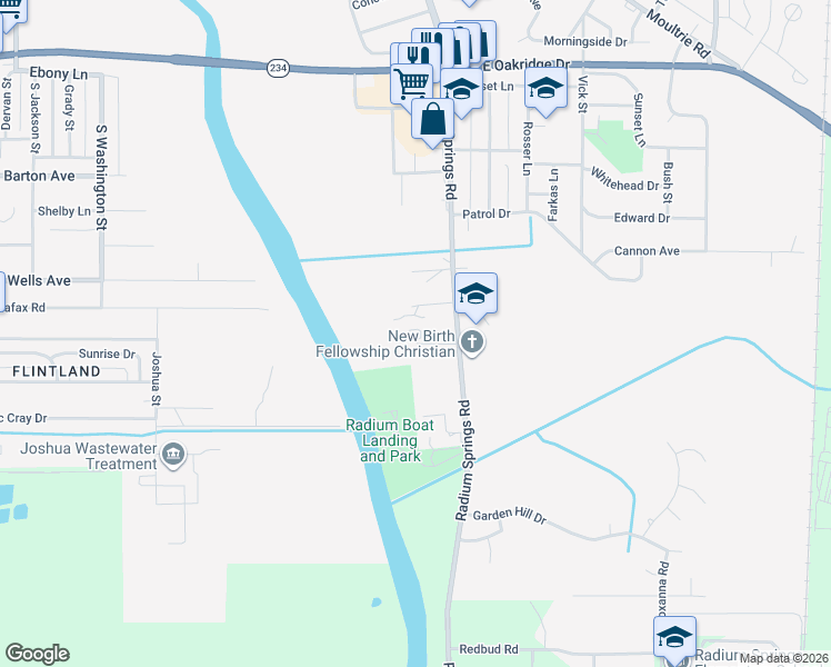 map of restaurants, bars, coffee shops, grocery stores, and more near 2011 Radium Springs Road in Albany