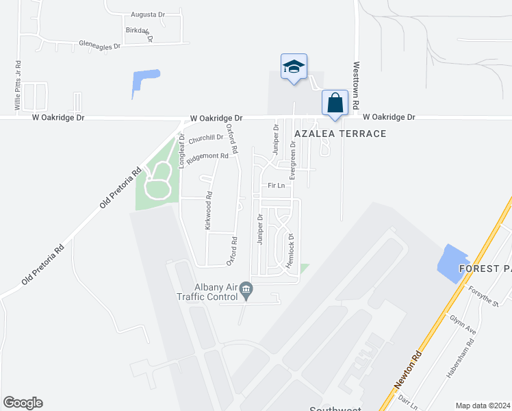 map of restaurants, bars, coffee shops, grocery stores, and more near 2119 Juniper Drive in Albany