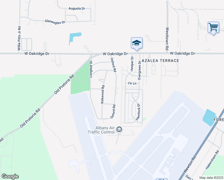 map of restaurants, bars, coffee shops, grocery stores, and more near 2114 Oxford Road in Albany