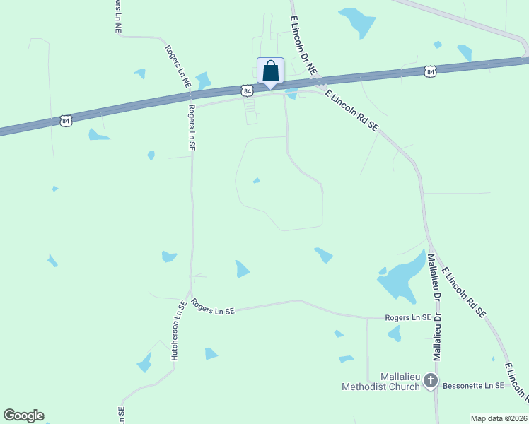 map of restaurants, bars, coffee shops, grocery stores, and more near 1500 Maura Lane Southeast in Brookhaven