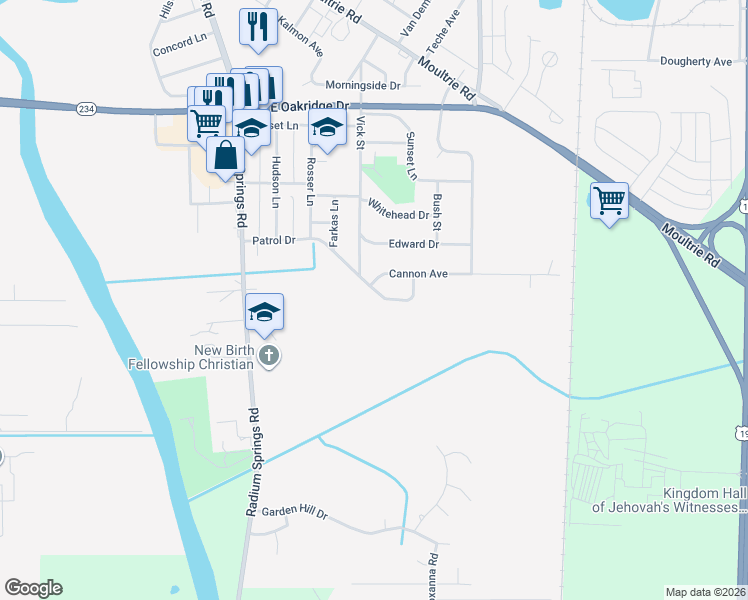 map of restaurants, bars, coffee shops, grocery stores, and more near 209 Patrol Drive in Albany
