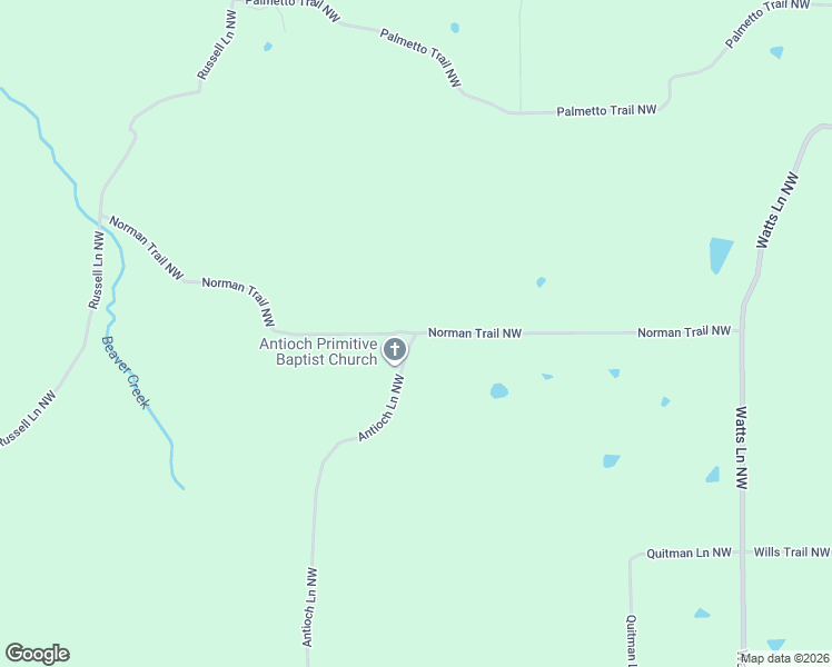map of restaurants, bars, coffee shops, grocery stores, and more near 1874 Norman Trail Northwest in Brookhaven