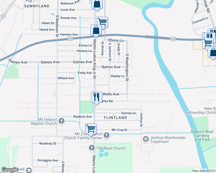 map of restaurants, bars, coffee shops, grocery stores, and more near 2603 South Jackson Street in Albany