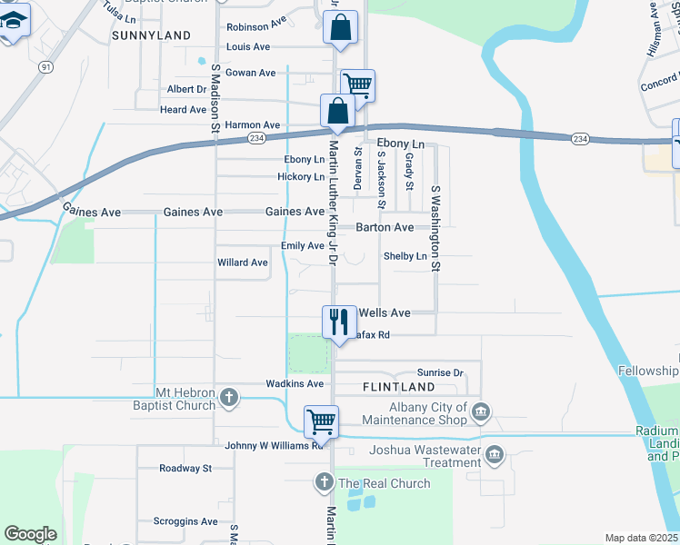 map of restaurants, bars, coffee shops, grocery stores, and more near 312 Flintside Drive in Albany