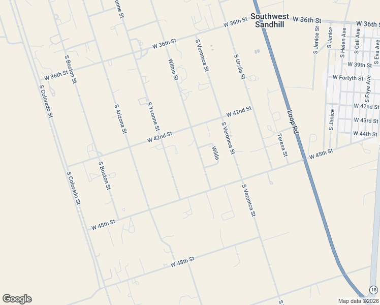 map of restaurants, bars, coffee shops, grocery stores, and more near 4236-4264 Wilma Street in Monahans