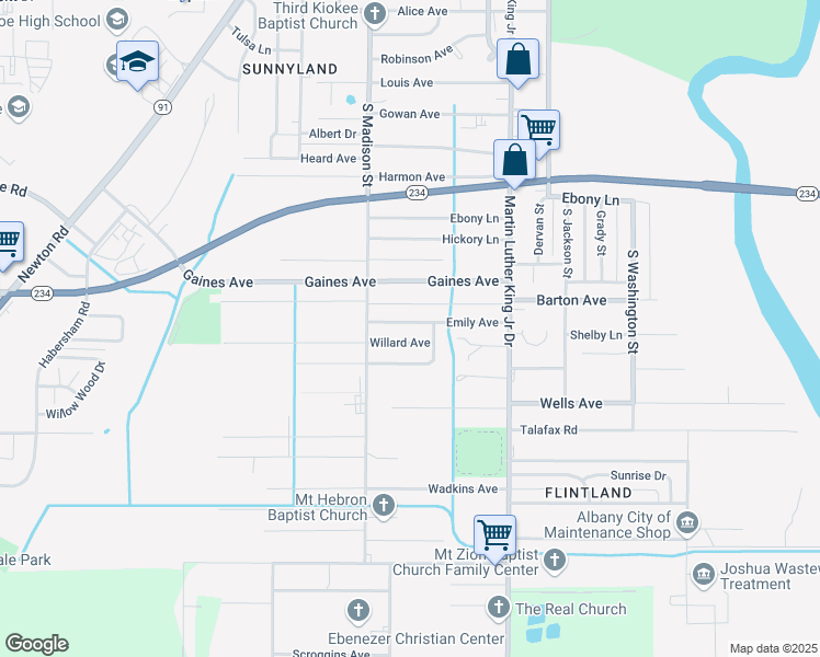 map of restaurants, bars, coffee shops, grocery stores, and more near 506 Emily Avenue in Albany