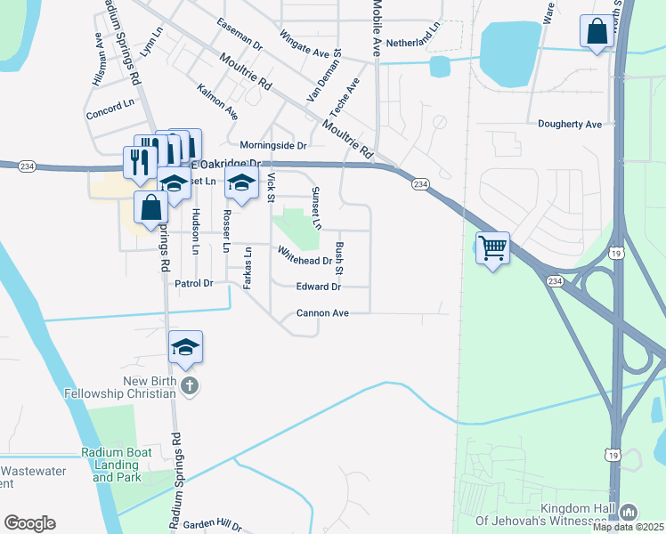 map of restaurants, bars, coffee shops, grocery stores, and more near 223 Whitehead Drive in Albany