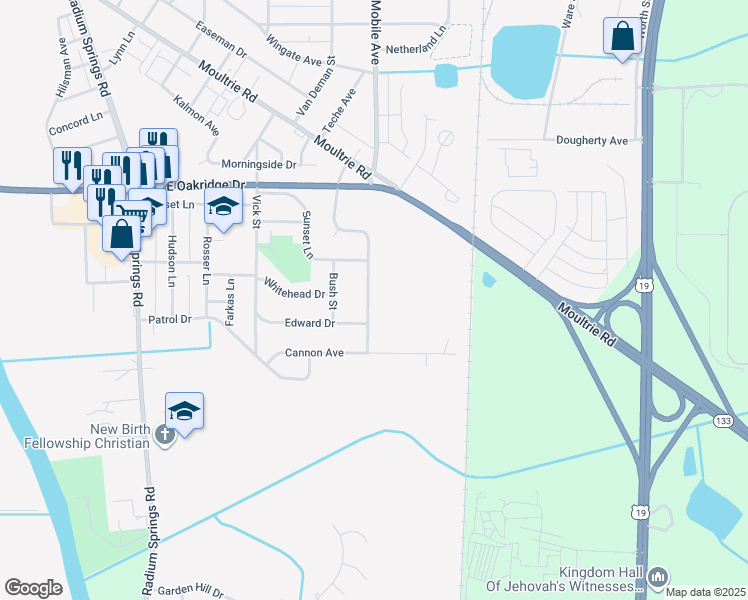 map of restaurants, bars, coffee shops, grocery stores, and more near 412 Williams Street in Albany