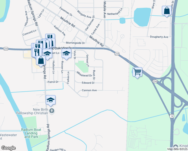 map of restaurants, bars, coffee shops, grocery stores, and more near 410 Bush Street in Albany