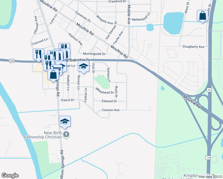 map of restaurants, bars, coffee shops, grocery stores, and more near 216 Whitehead Drive in Albany
