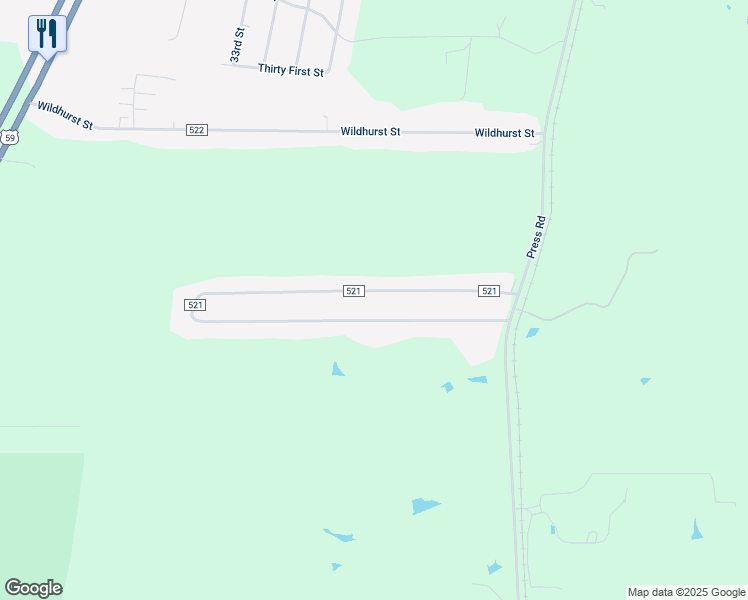 map of restaurants, bars, coffee shops, grocery stores, and more near 409 County Road 521 in Nacogdoches