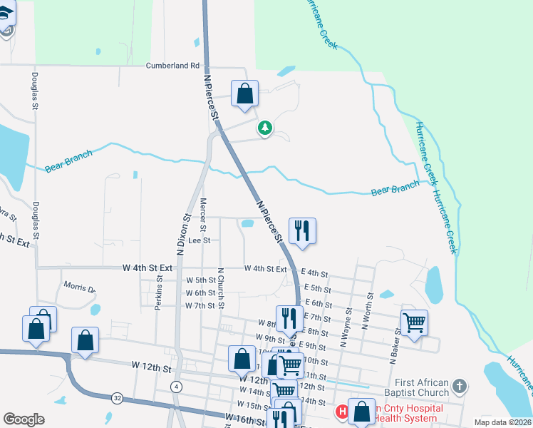 map of restaurants, bars, coffee shops, grocery stores, and more near 118 Pine Street in Alma