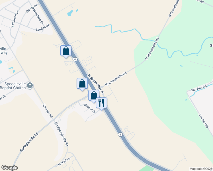 map of restaurants, bars, coffee shops, grocery stores, and more near 139 North Speegleville Road in Woodway