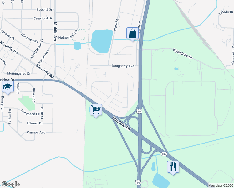 map of restaurants, bars, coffee shops, grocery stores, and more near 1 Transvilla Parkway in Albany