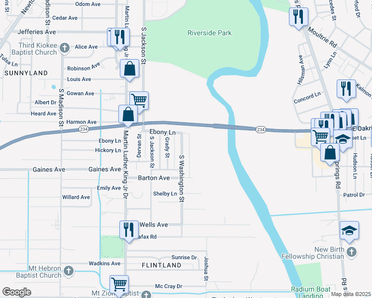 map of restaurants, bars, coffee shops, grocery stores, and more near 2212 South Washington Street in Albany