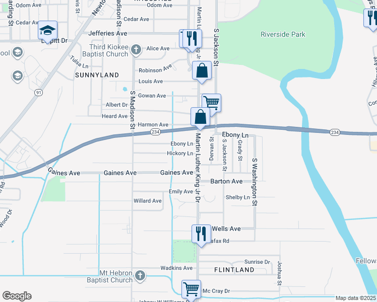map of restaurants, bars, coffee shops, grocery stores, and more near 417 Hickory Lane in Albany