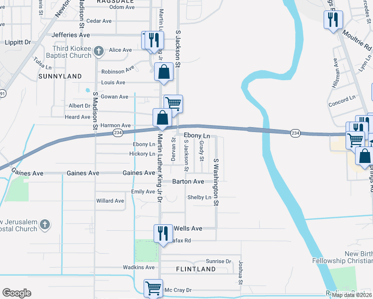 map of restaurants, bars, coffee shops, grocery stores, and more near 2207 S Jackson St in Albany