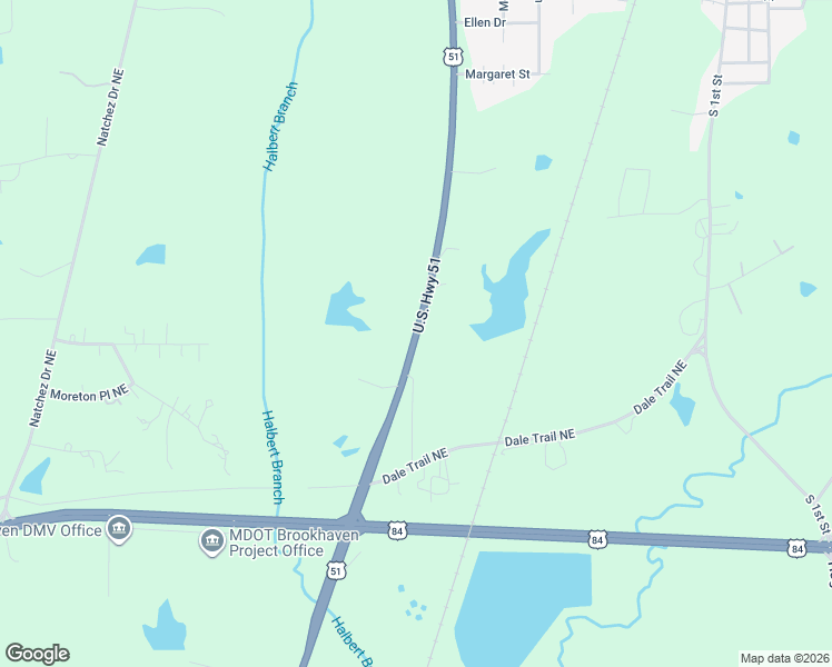 map of restaurants, bars, coffee shops, grocery stores, and more near 918 U.S. 51 in Brookhaven