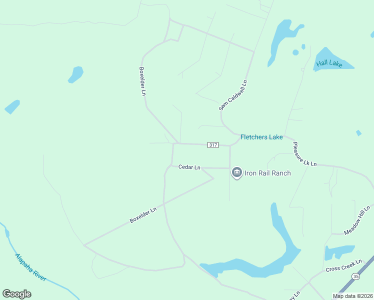 map of restaurants, bars, coffee shops, grocery stores, and more near 156 Boxelder Lane in Ocilla