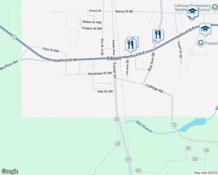 map of restaurants, bars, coffee shops, grocery stores, and more near 265 Turner Street in Edison