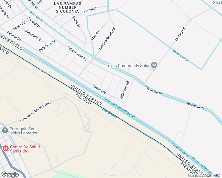 map of restaurants, bars, coffee shops, grocery stores, and more near 414 Drain Canal Road in San Elizario