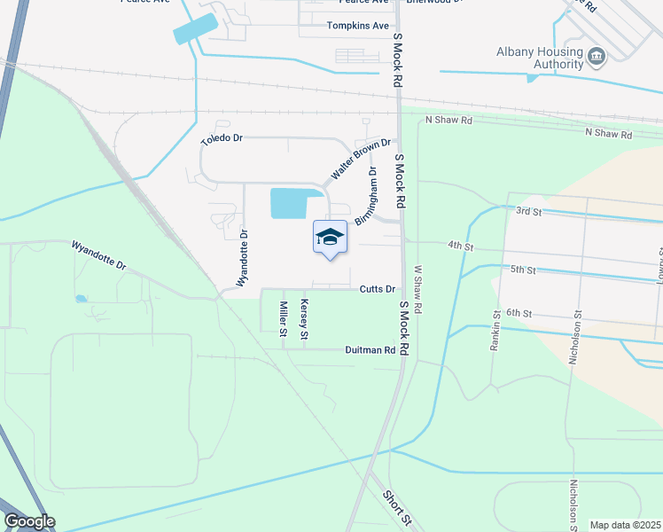 map of restaurants, bars, coffee shops, grocery stores, and more near 2237 Cutts Drive in Albany