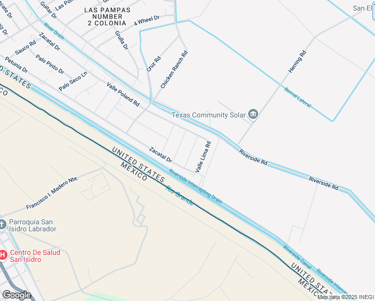 map of restaurants, bars, coffee shops, grocery stores, and more near 414 Drain Canal Road in San Elizario