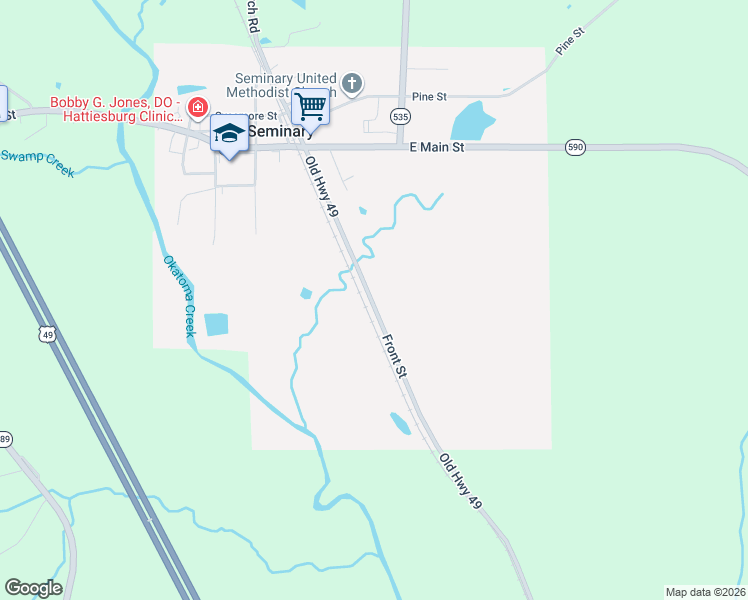 map of restaurants, bars, coffee shops, grocery stores, and more near in Seminary
