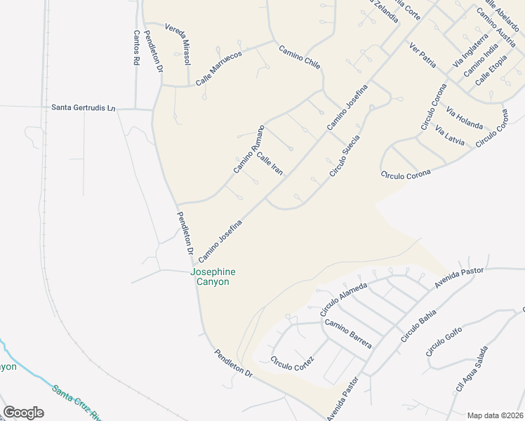 map of restaurants, bars, coffee shops, grocery stores, and more near 95 Camino Josefina in Rio Rico