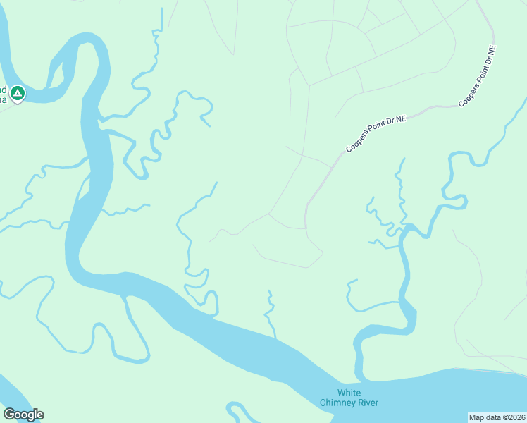map of restaurants, bars, coffee shops, grocery stores, and more near Coopers Point Drive Northeast in Townsend