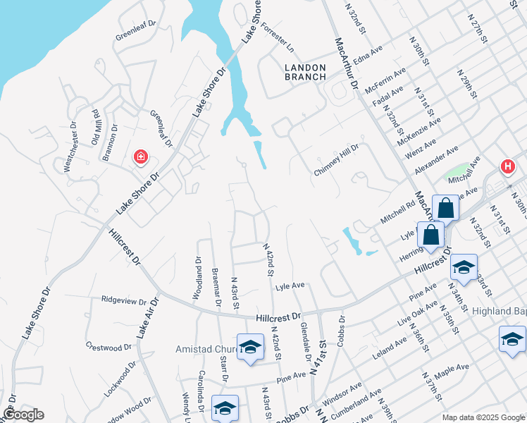 map of restaurants, bars, coffee shops, grocery stores, and more near 4118 Evergreen Drive in Waco