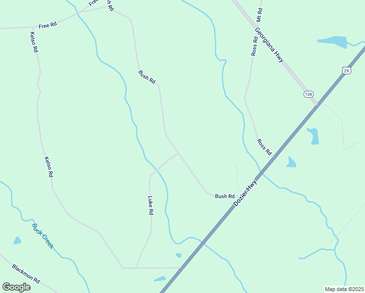 map of restaurants, bars, coffee shops, grocery stores, and more near 999 Bush Road in Brantley