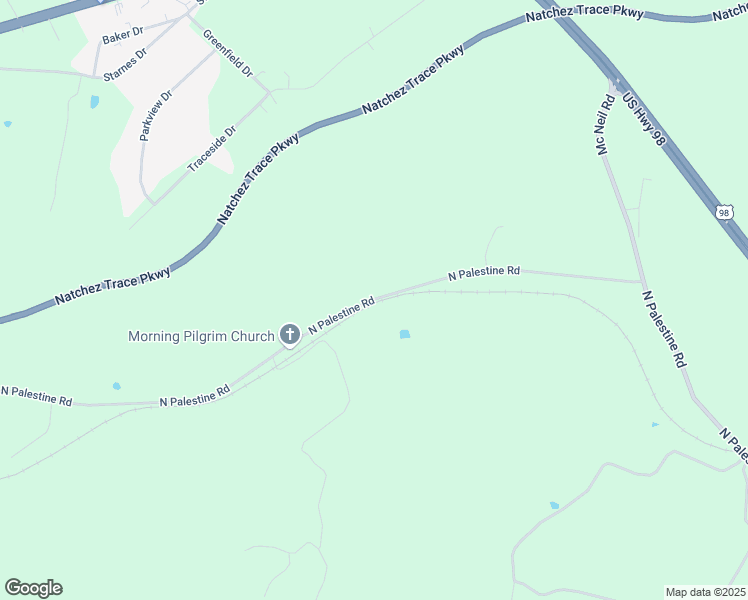 map of restaurants, bars, coffee shops, grocery stores, and more near North Palestine Road in Natchez