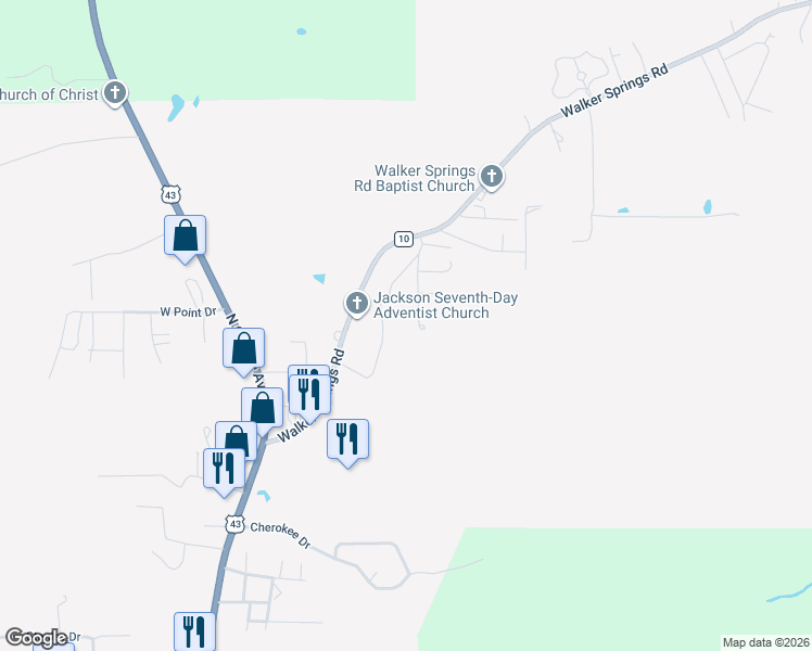 map of restaurants, bars, coffee shops, grocery stores, and more near in Jackson