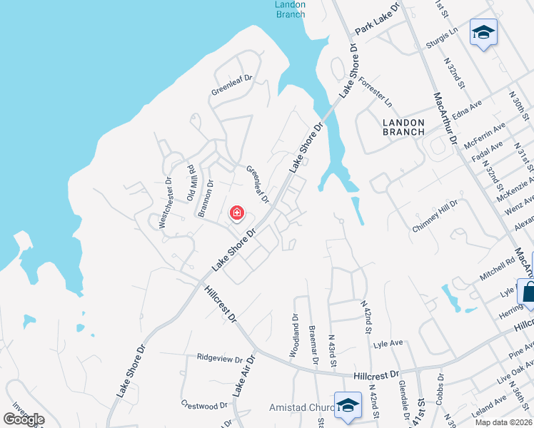 map of restaurants, bars, coffee shops, grocery stores, and more near 4547 Lake Shore Drive in Waco