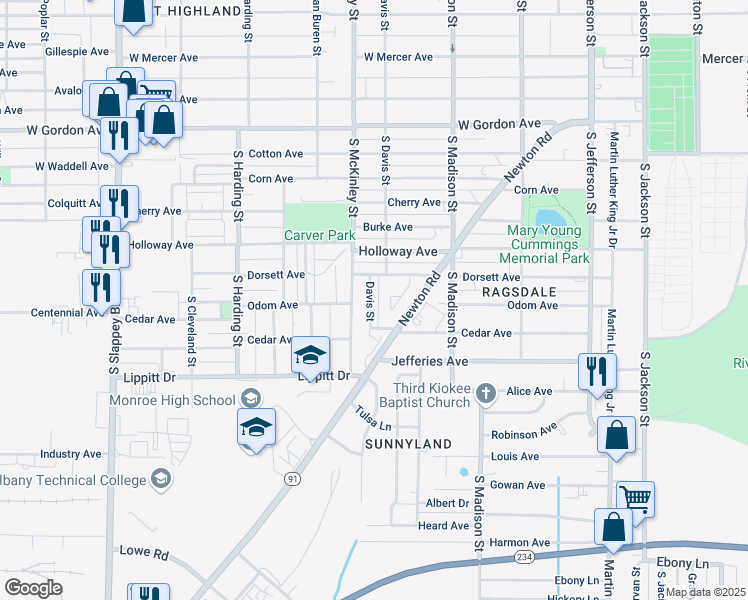 map of restaurants, bars, coffee shops, grocery stores, and more near 1210 Davis Street in Albany