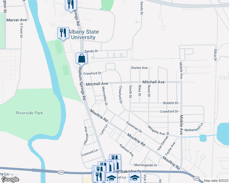map of restaurants, bars, coffee shops, grocery stores, and more near 910 Desota Street in Albany