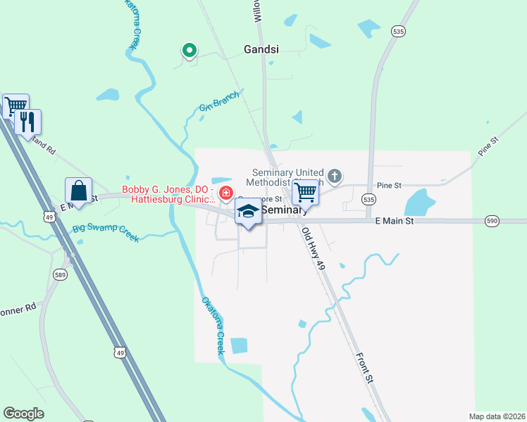 map of restaurants, bars, coffee shops, grocery stores, and more near 201-215 Sycamore Street in Seminary