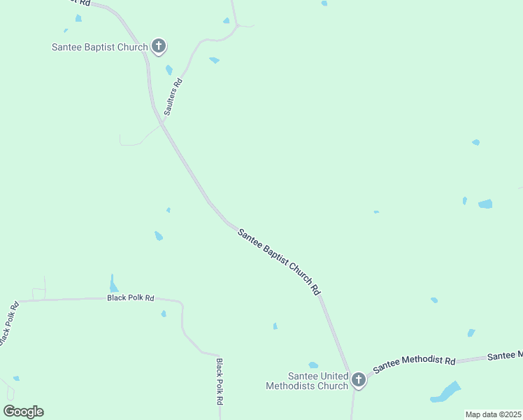 map of restaurants, bars, coffee shops, grocery stores, and more near 184 Santee Baptist Church Road in Prentiss