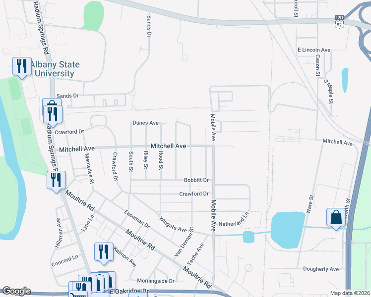 map of restaurants, bars, coffee shops, grocery stores, and more near 708 Mitchell Avenue in Albany