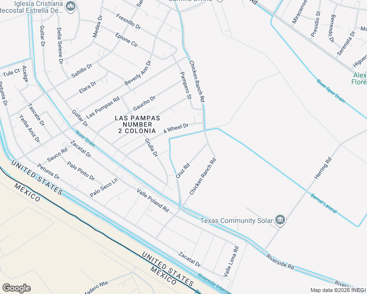map of restaurants, bars, coffee shops, grocery stores, and more near 13594 Chicken Ranch Road in San Elizario