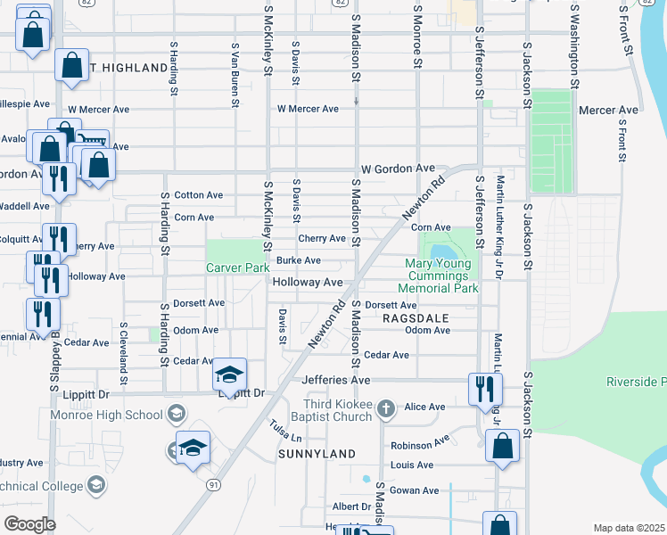 map of restaurants, bars, coffee shops, grocery stores, and more near 618 Burke Avenue in Albany