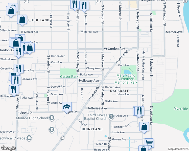 map of restaurants, bars, coffee shops, grocery stores, and more near 618 Burke Avenue in Albany