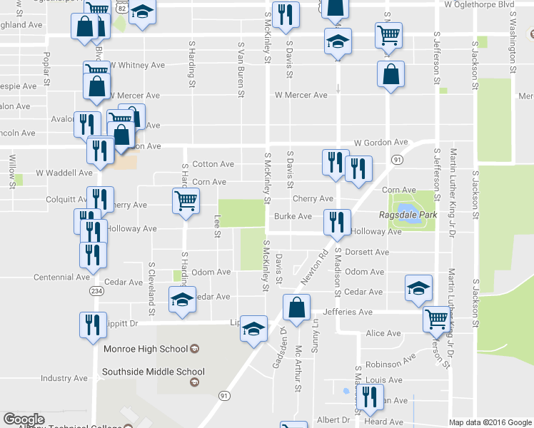 map of restaurants, bars, coffee shops, grocery stores, and more near 1007 South McKinley Street in Albany