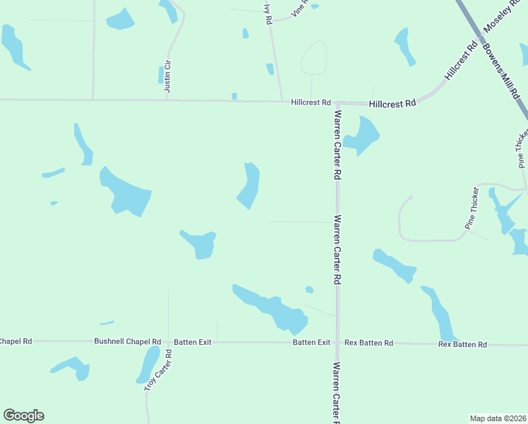 map of restaurants, bars, coffee shops, grocery stores, and more near 1671 Warren Carter Road in Douglas
